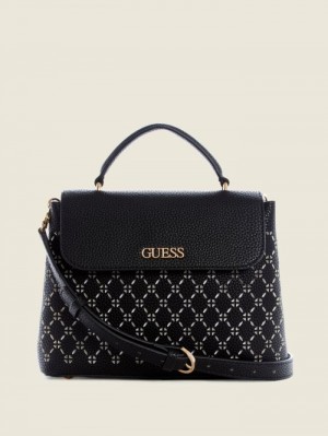 Guess Amara Handle Kadın Satchel Çanta Siyah | 71948AGPL