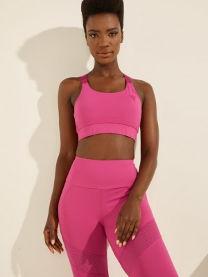 Guess Cora Logo Active Kadın Üstler Mor | 30456ILGD
