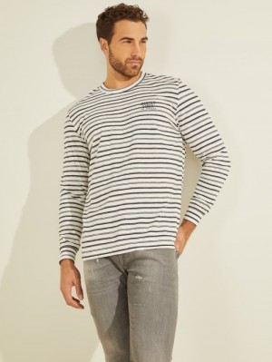 Guess Daley Long-Sleeve Tee Erkek Tişört Mavi | 47589LBJU