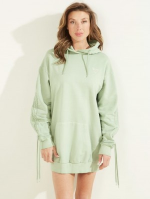 Guess Diane Kukuletalı Kadın Elbise Yeşil | 75436TCFU