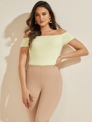 Guess Eco Angie bodysuit Kadın Üstler Sarı | 01756UYFO