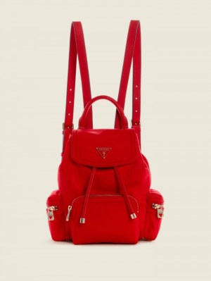 Guess Eco Gemma Small Kadın Sırt Çantaları Kırmızı | 58271CNVU