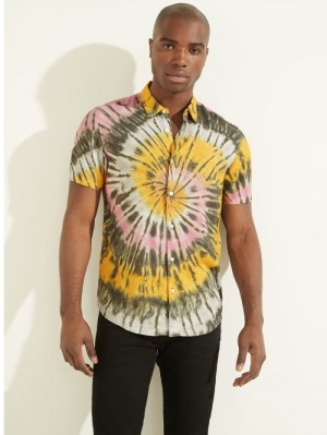 Guess Eco Spiral Tie-Dye Erkek Gömlek Renkli | 24760ERFY
