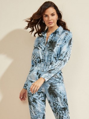 Guess Fantasy Flight Moon Child Bodysuit Kadın Üstler Mavi | 56137LCXI