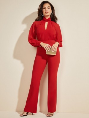 Guess Forget Me Not Jumpsuit Kadın Elbise Kırmızı | 79086GBFO