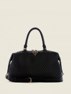 Guess Hassie Soho Kadın Satchel Çanta Siyah | 60927EROL