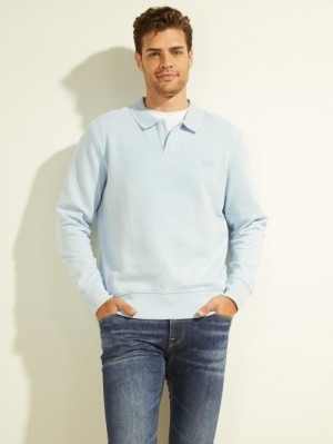 Guess Joao Fleece Erkek Gömlek Mavi | 24853KANT
