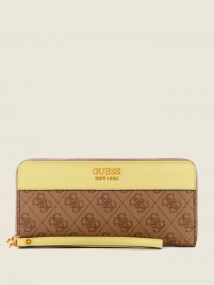 Guess Katey Zip-Around Kadın Cüzdan Kahverengi | 92467QXRF