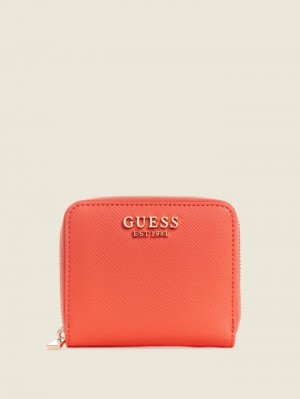 Guess Laurel Small Zip-Around Kadın Cüzdan Mercan | 92156QIGM
