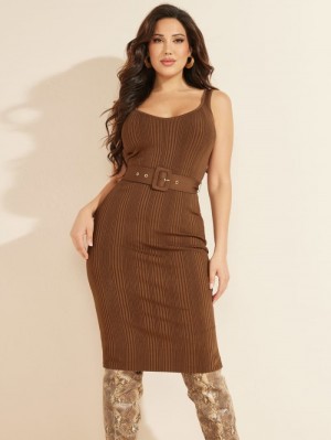 Guess Leon Kadın Elbise Kahverengi | 90238UWND