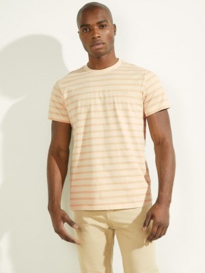 Guess Marlon Tee Erkek Tişört Bej Rengi | 52931DRZQ