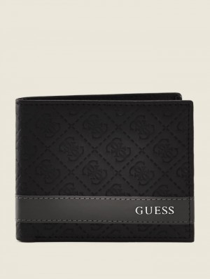 Guess Mesa Double Billfold Erkek Çanta Siyah Gri | 04328CFPU