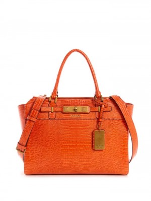 Guess Raffie Carryall Kadın Tote Çanta Turuncu | 76052HPQN