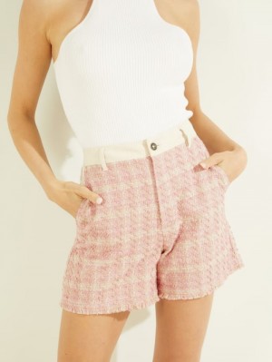 Guess Rosy Tweeds Kadın Pantolon Pembe | 02894VAFG