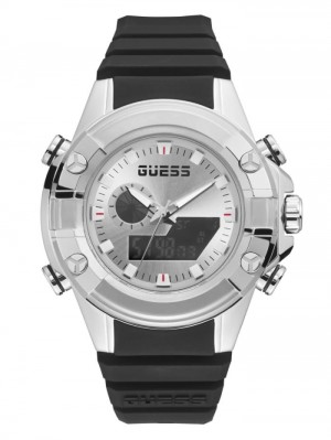 Guess Silver-Tone and Dijital Erkek Saat Renkli | 95402GSTU