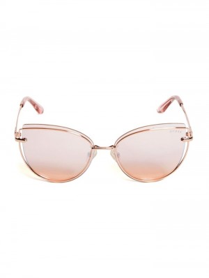 Guess Wired Cat Eye Kadın Güneş Gözlüğü Pembe Altın | 79812UJIL