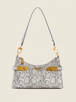 Guess Zadie Python Kadın Omuz Çantası Gri | 26790FAER