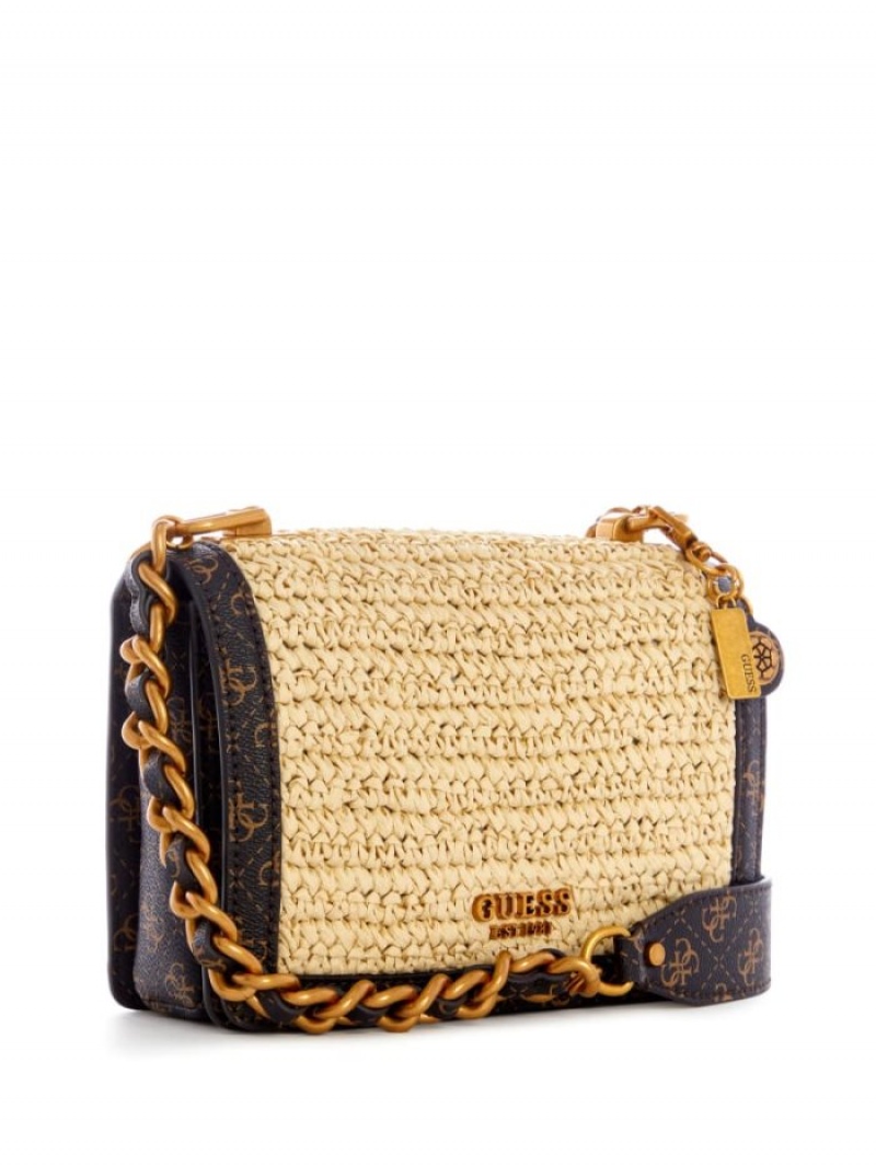 Guess Abey Kadın Çapraz Askılı Çanta Bej Rengi Kahverengi | 95482JYHK