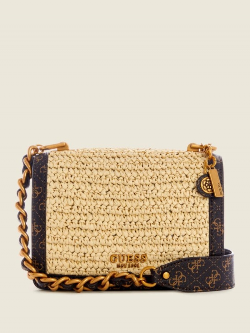 Guess Abey Kadın Çapraz Askılı Çanta Bej Rengi Kahverengi | 95482JYHK