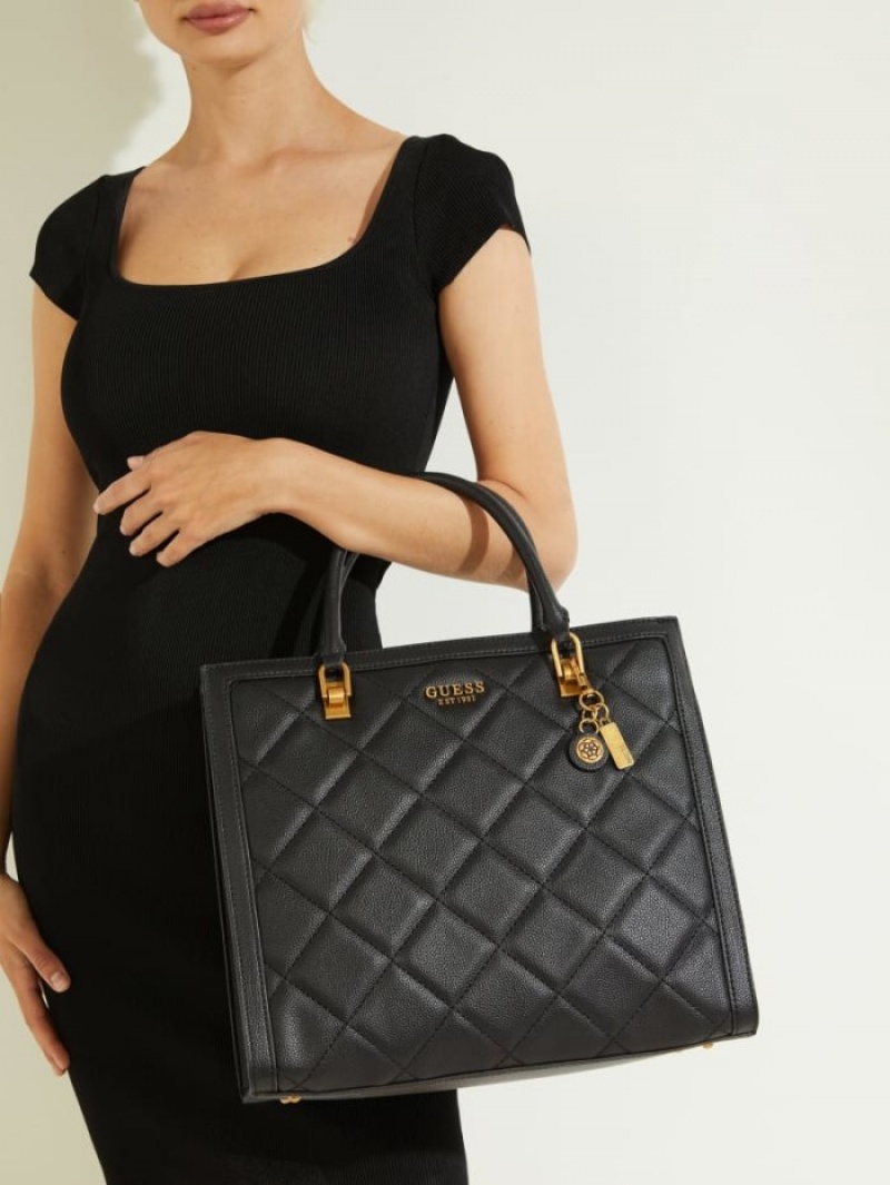 Guess Abey Kapitone Elite Kadın Tote Çanta Siyah | 03521VCUA
