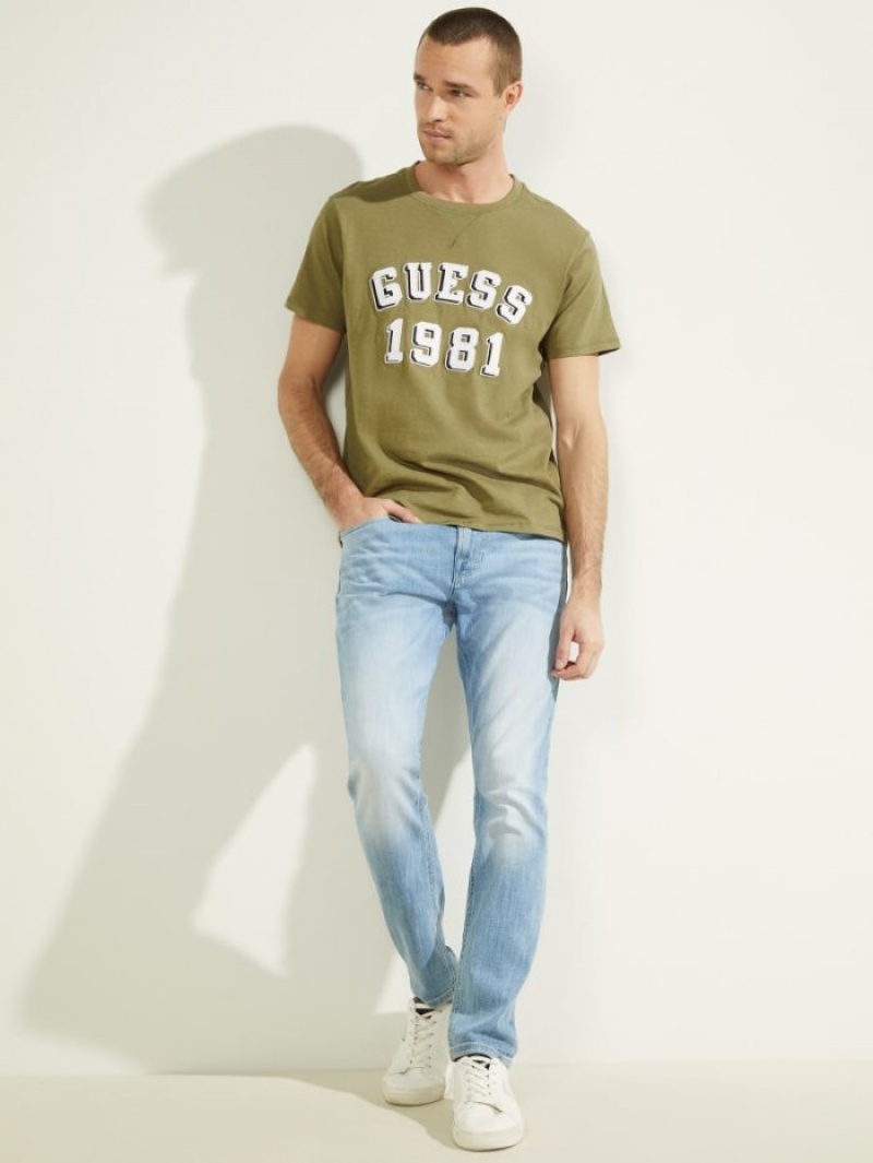 Guess Academy Tee Erkek Tişört Yeşil | 89504MWTJ