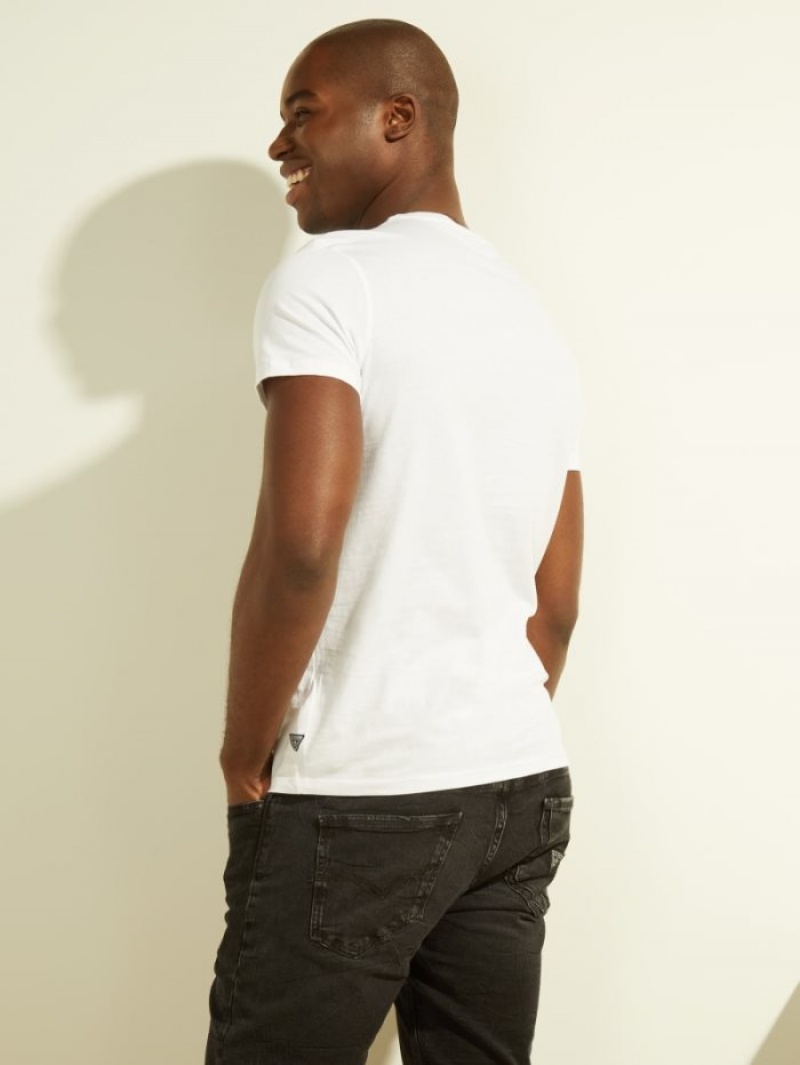Guess All Nite Tee Erkek Tişört Beyaz | 61043UMJR