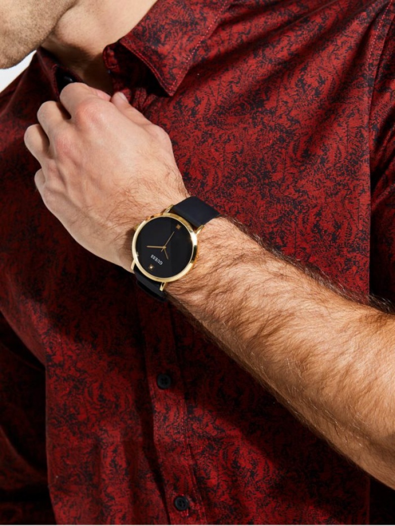 Guess And Gold-Tone Analog Kadın Saat Siyah | 81492TOVE