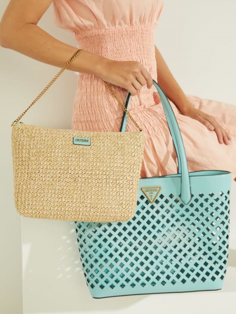 Guess Aqua Kadın Tote Çanta Turkuaz | 56984HYEZ
