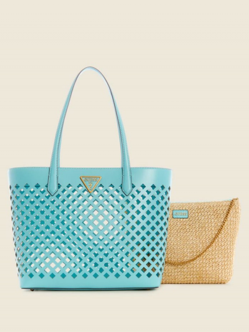 Guess Aqua Kadın Tote Çanta Turkuaz | 56984HYEZ