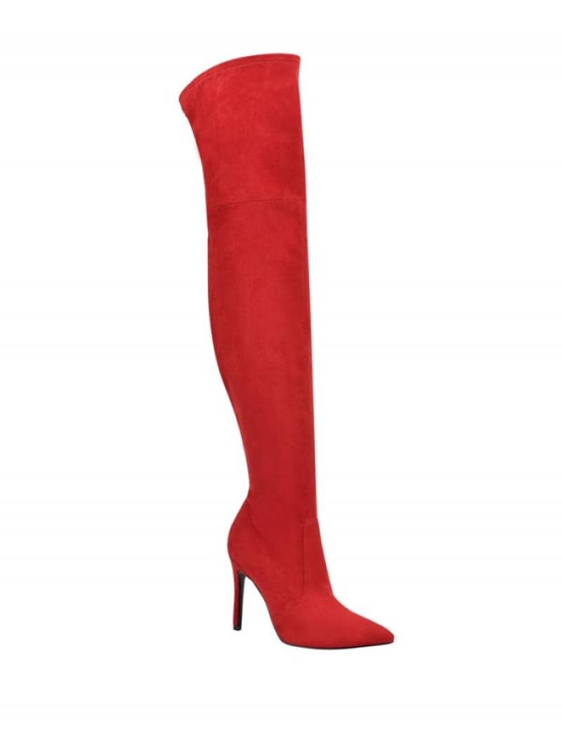 Guess Bonis Faux-Süet Over-the-Knee Kadın Bot Kırmızı | 74890RZAN