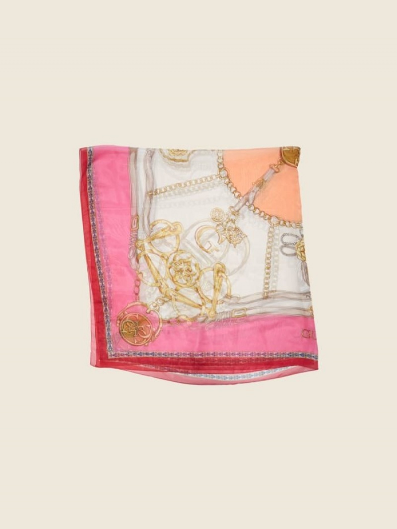 Guess Camille Sheer Silk Kadın Fular Küpe Çiçeği | 75416IWDE