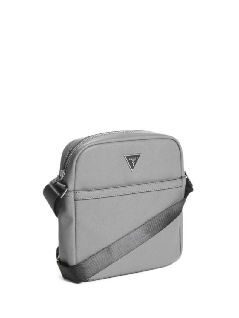 Guess Certosa Düz Erkek Çanta Gri | 47231OGTL