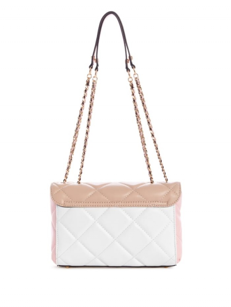Guess Cessily Kapitone Convertible Kadın Çapraz Askılı Çanta Pembe | 73150DXRB