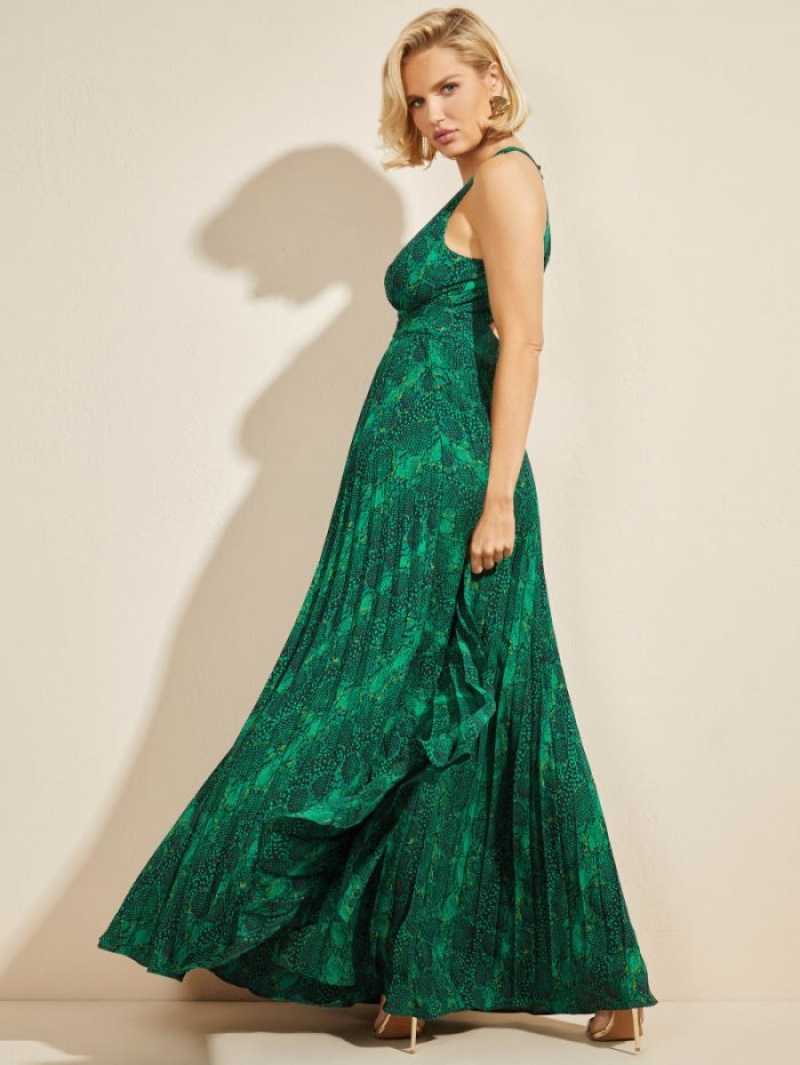 Guess Charmed Gown Kadın Elbise Yeşil | 40219HLBS