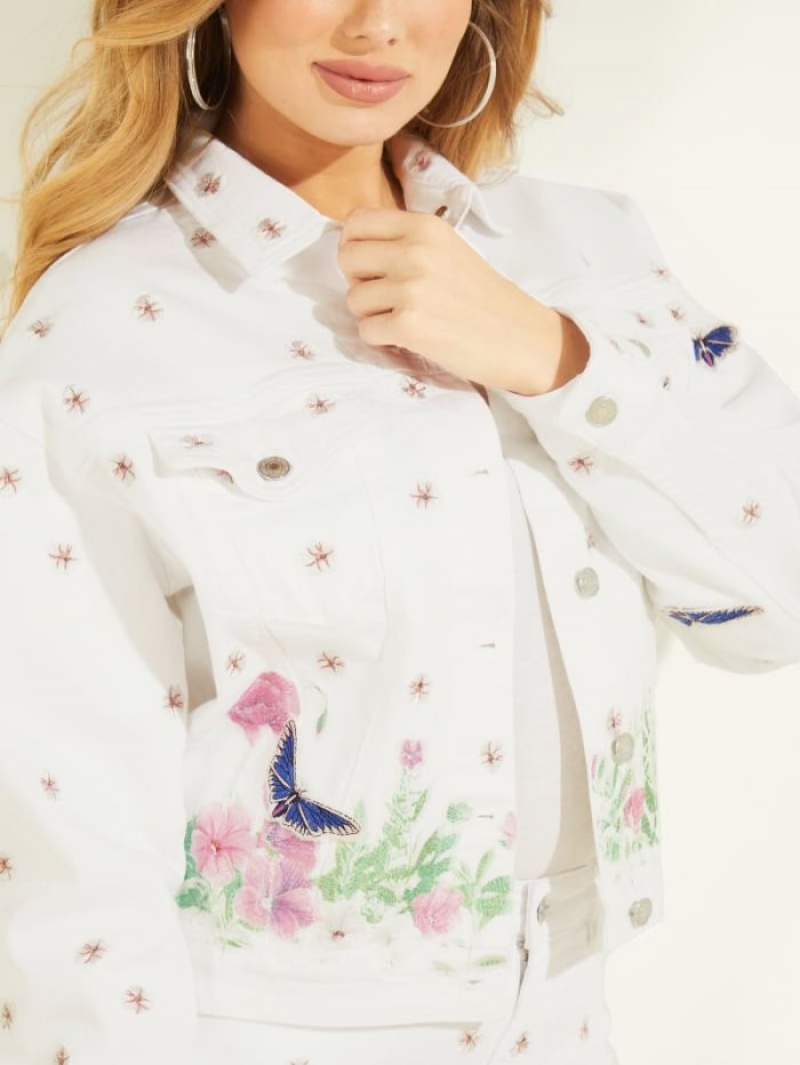 Guess Clara White Denim Kadın Ceket Beyaz | 32974VXPH