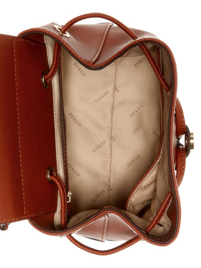 Guess Cordelia Convertible Kadın Sırt Çantaları Kahverengi | 12397WYTZ