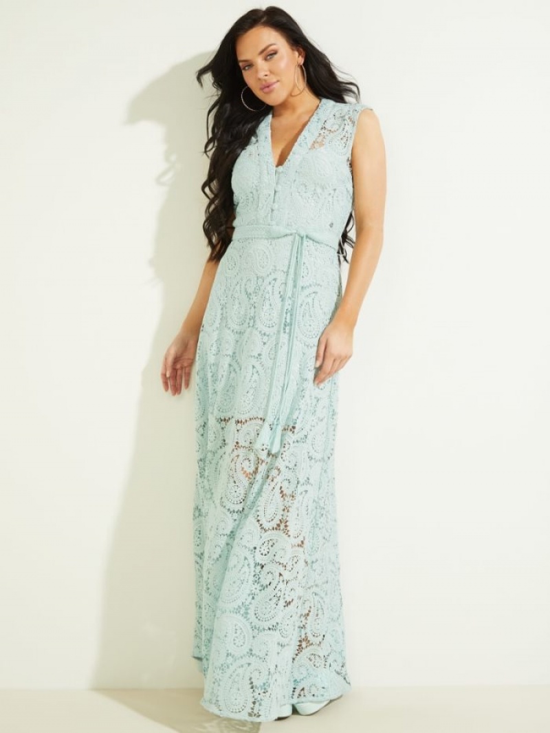Guess Creta Kadın Elbise Turkuaz | 95632MRTH