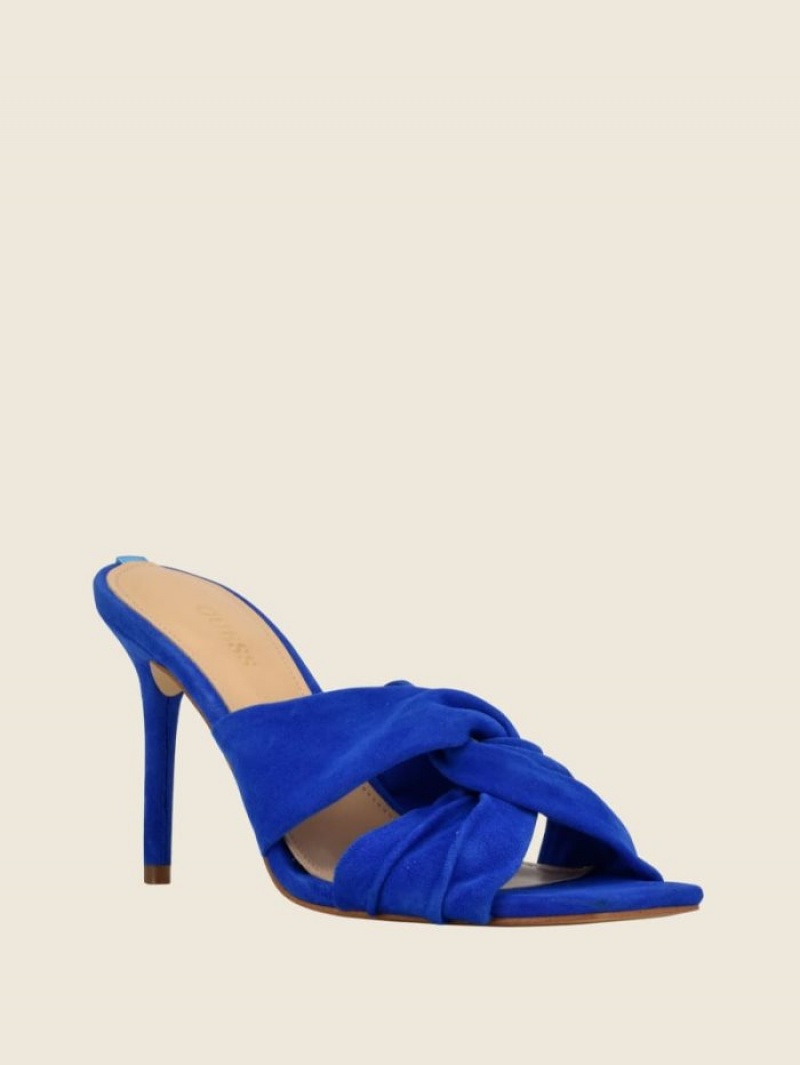 Guess Daiva Knotted Kadın Topuklu Ayakkabılar Mavi | 43879MLQO
