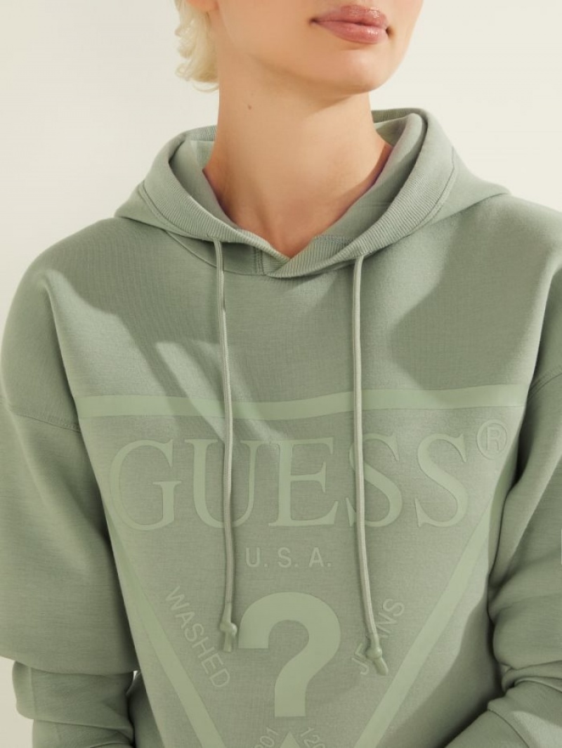 Guess Eco Alisa Logo Kadın Kapüşonlu Sweatshirt Yeşil | 28514YSBF