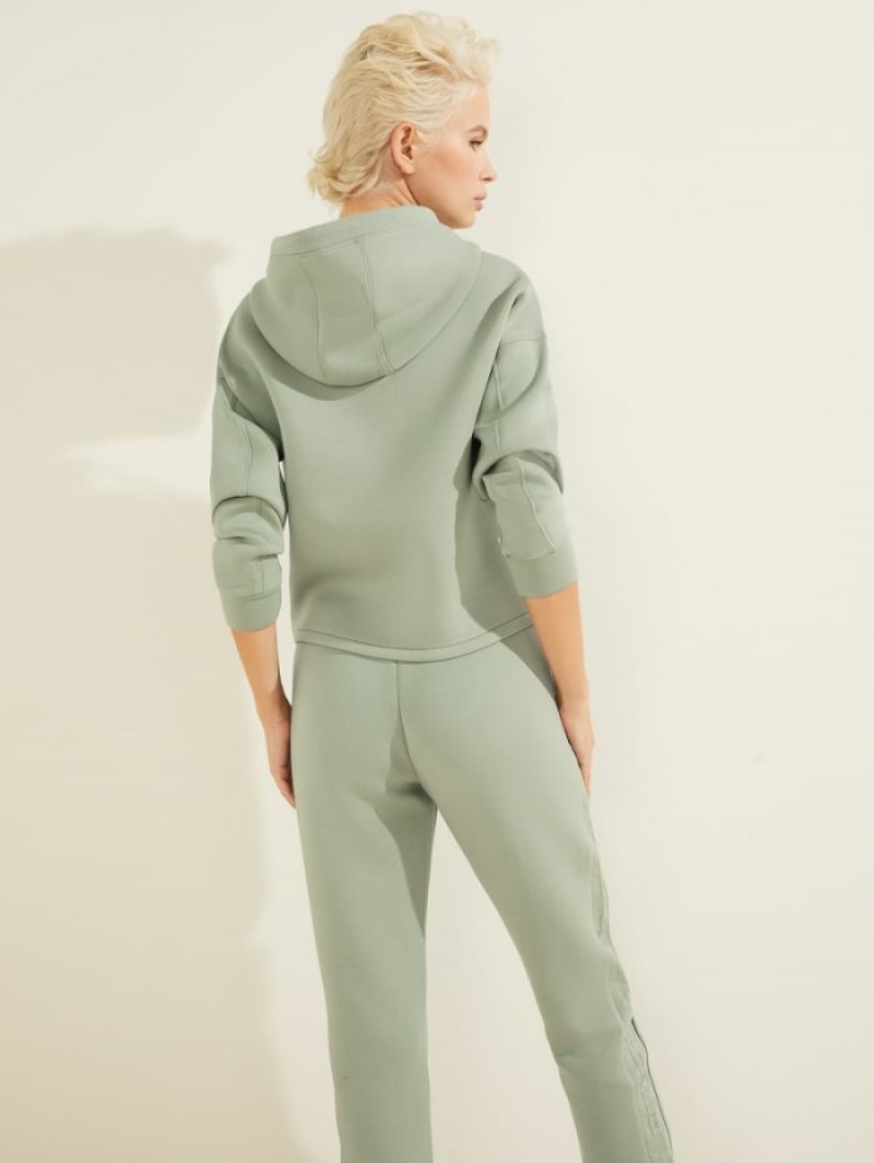 Guess Eco Alisa Logo Kadın Kapüşonlu Sweatshirt Yeşil | 28514YSBF