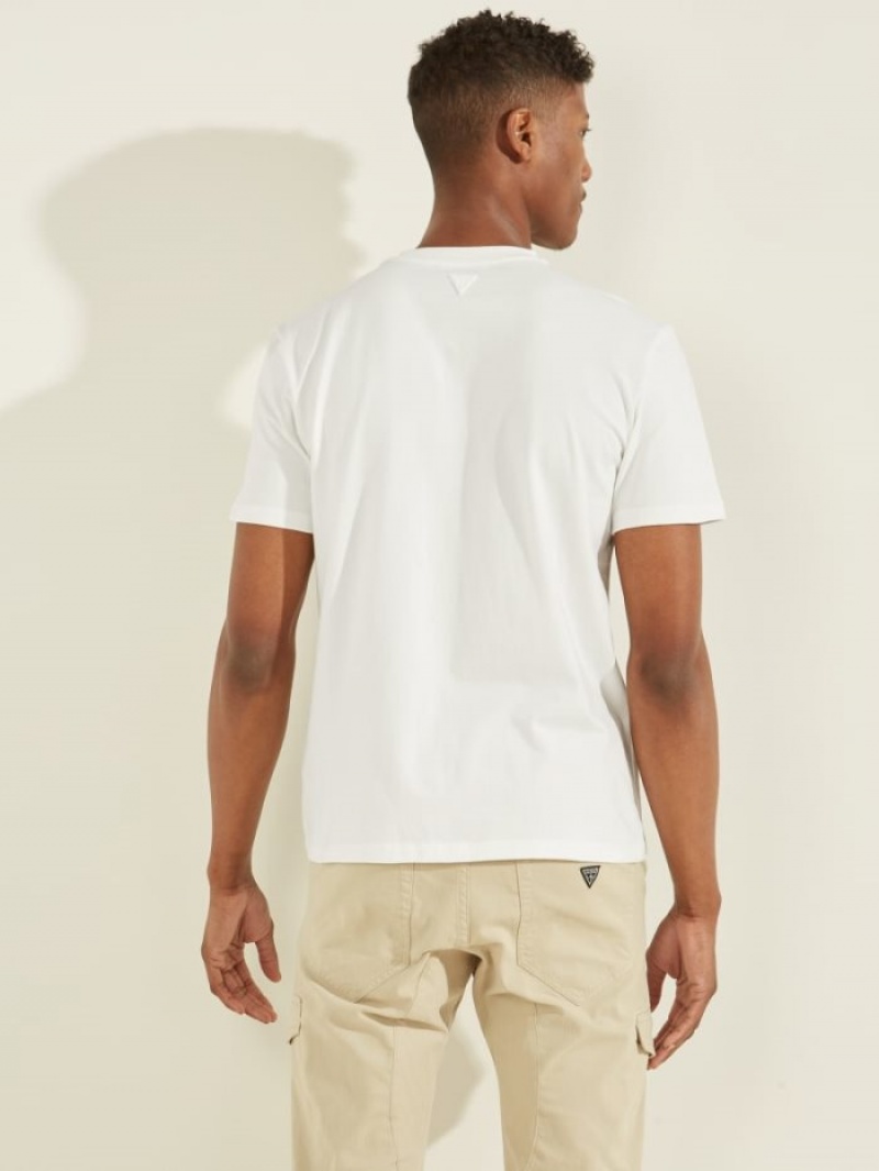 Guess Eco Alphy Active Tee Erkek Tişört Beyaz | 72019YACJ
