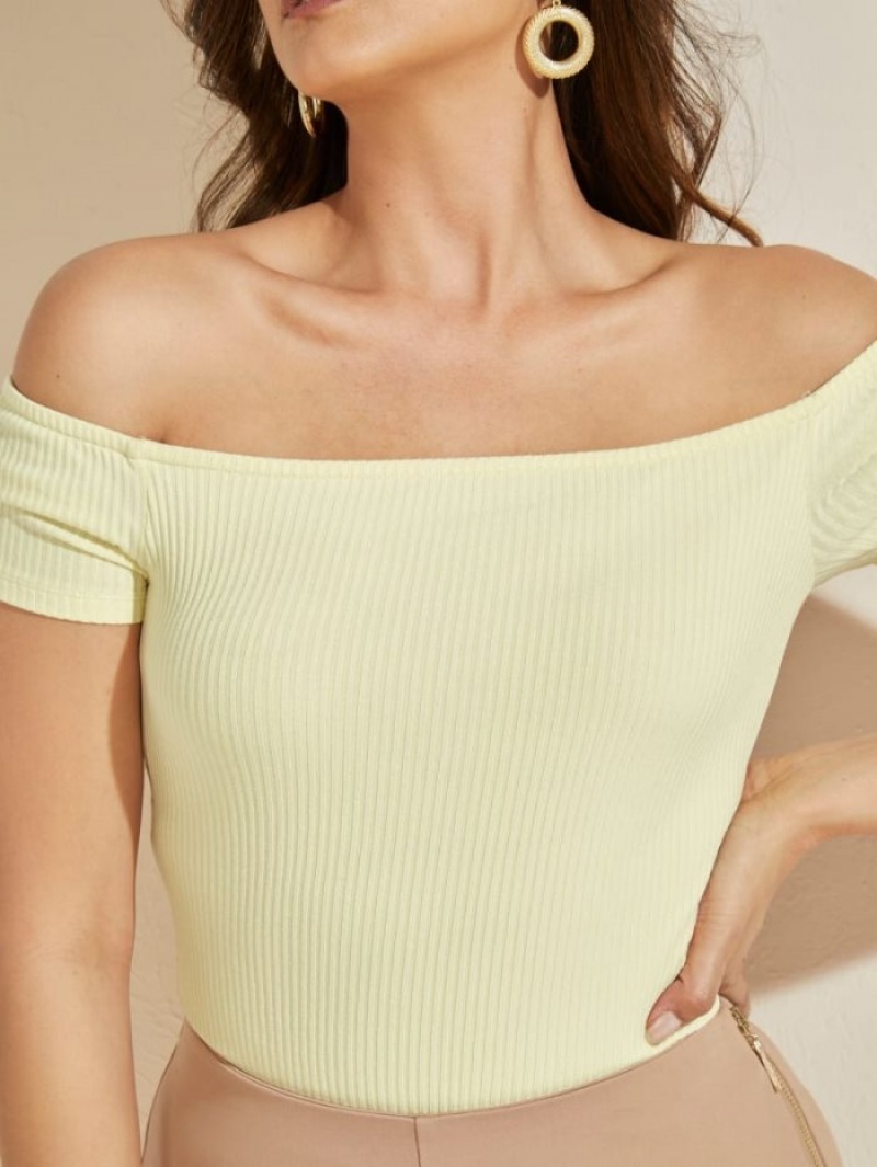 Guess Eco Angie bodysuit Kadın Üstler Sarı | 01756UYFO
