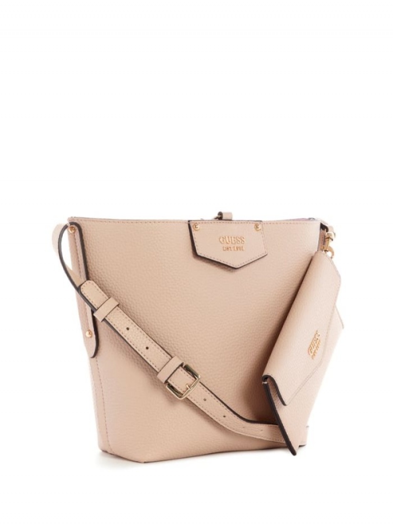 Guess Eco Brenton Bucket Kadın Omuz Çantası Mavi | 48057EDSH