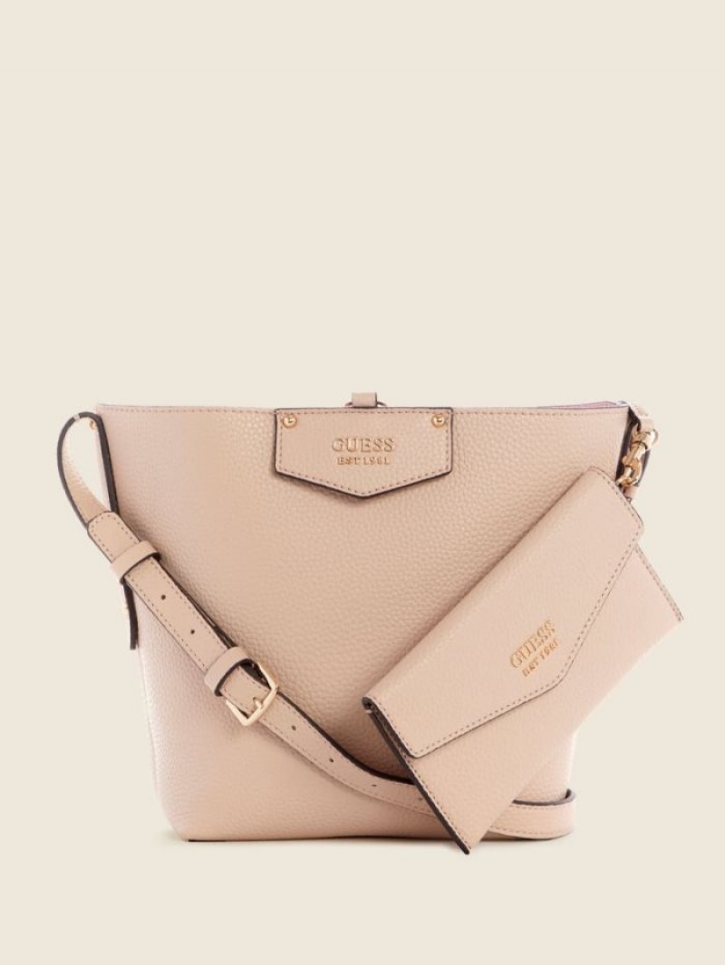 Guess Eco Brenton Bucket Kadın Omuz Çantası Mavi | 48057EDSH
