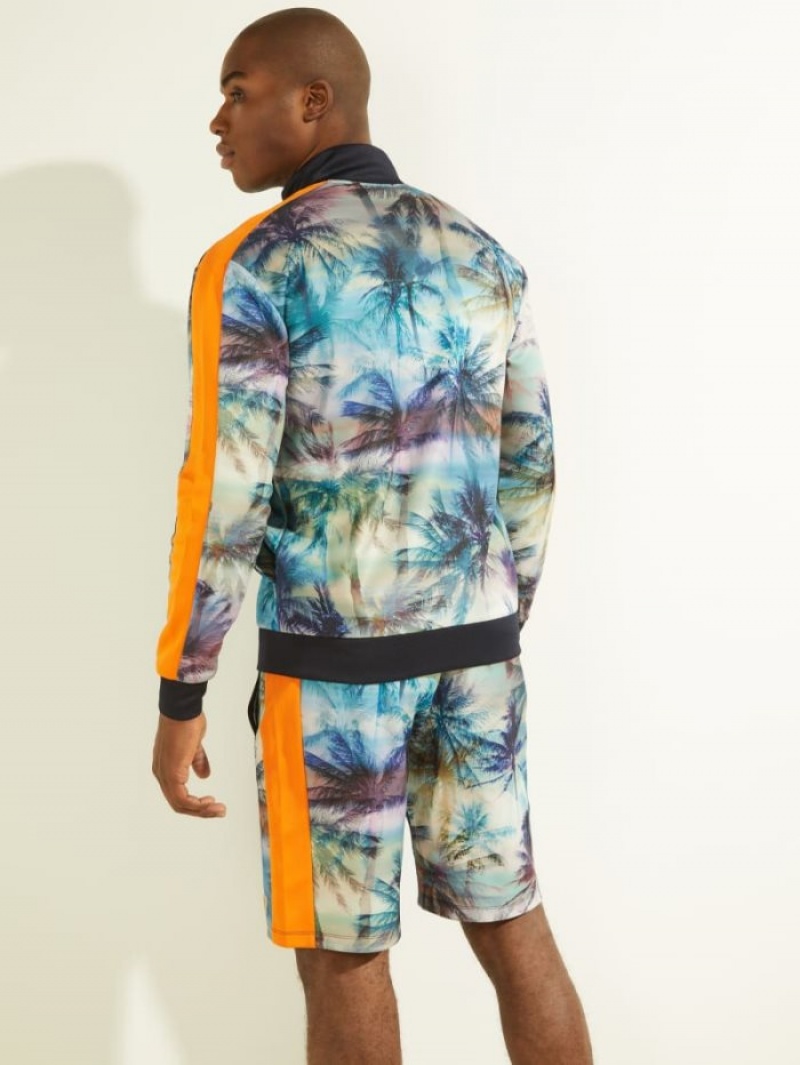 Guess Eco Henry Zip-Up Erkek Tişörtü Renkli | 65239ZDUH
