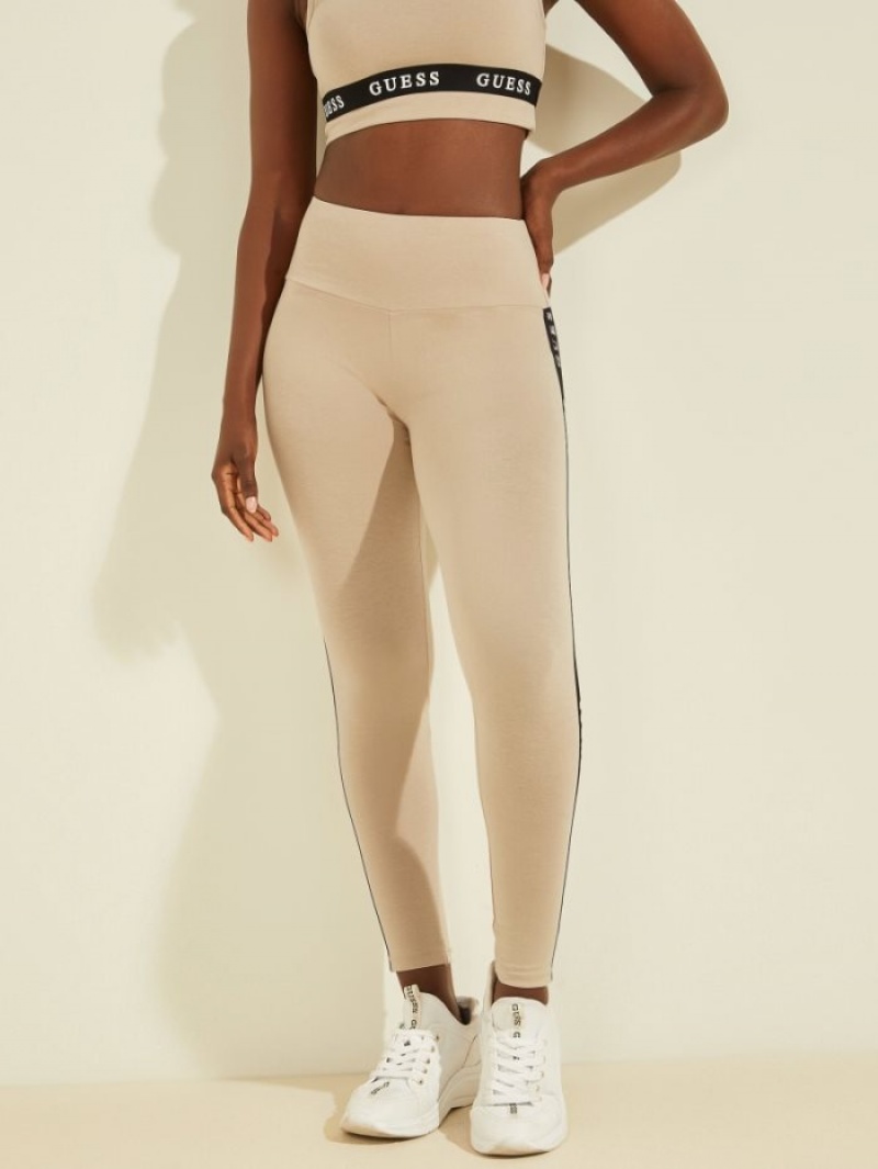 Guess Eco Logo Tape Leggings Kadın Pantolon Gri | 95720BLTN