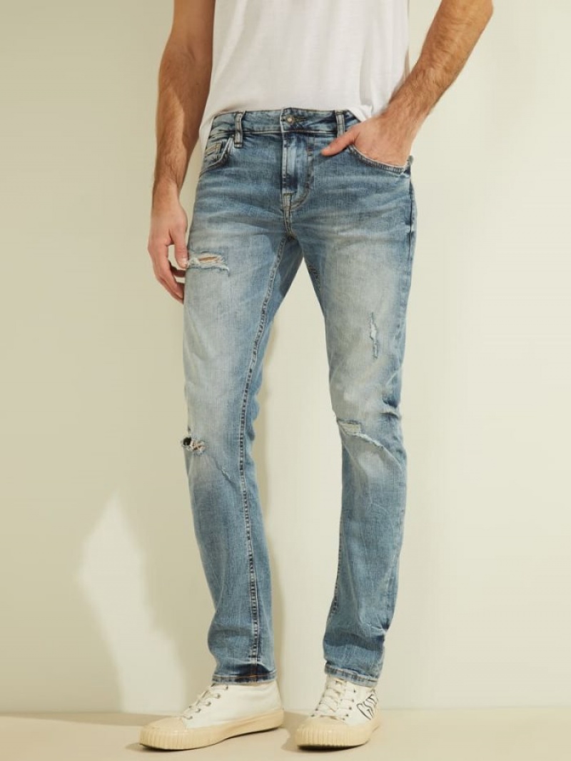 Guess Eco Miami Sıska Erkek Pantolon Mavi | 28017HDER