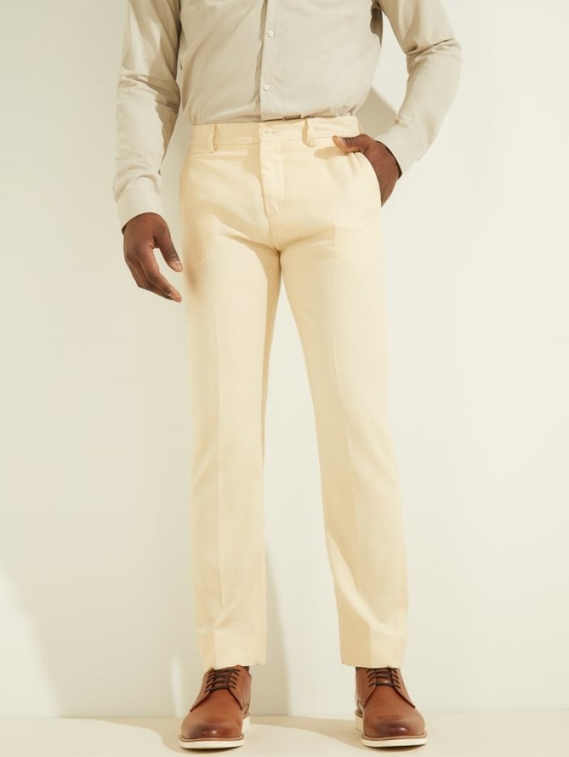 Guess Eco New Chino Erkek Pantolon Bej Rengi | 78593IGBV