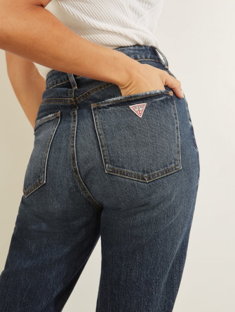 Guess Eco Slim Mom Kadın Pantolon Mavi | 16850IDPY