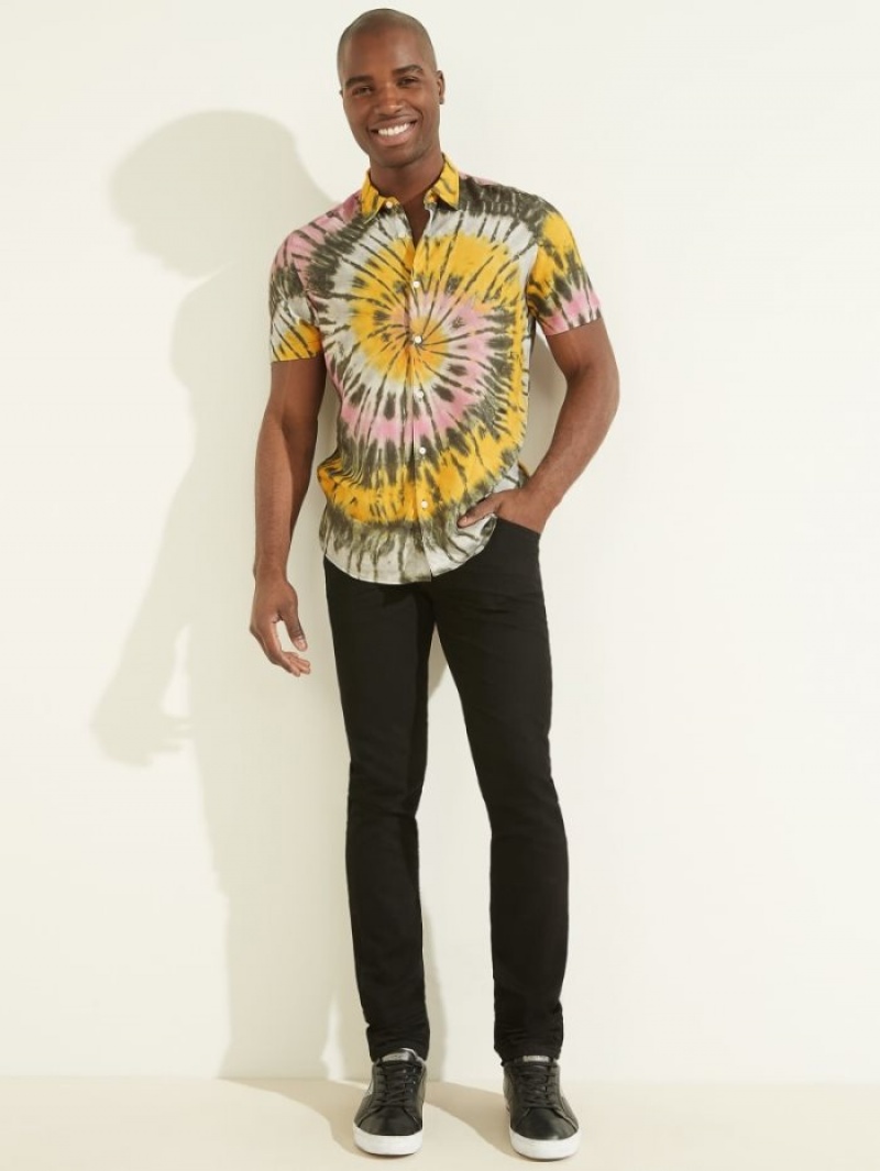 Guess Eco Spiral Tie-Dye Erkek Gömlek Renkli | 24760ERFY